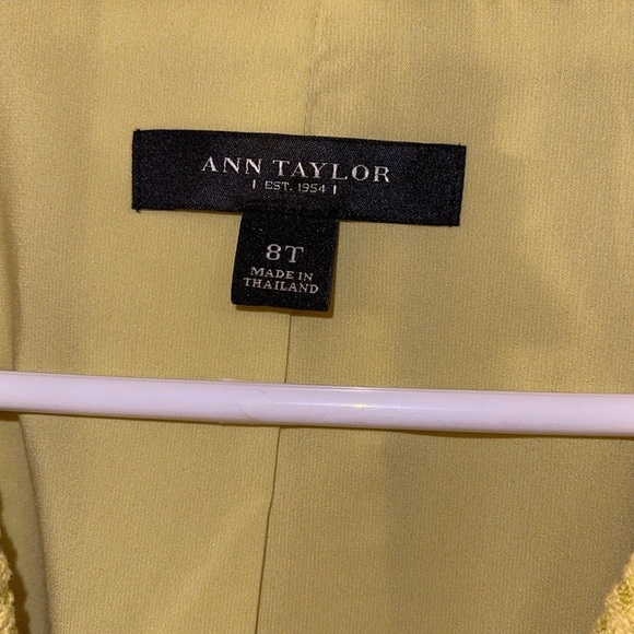 🌹ANN TAYLOR BRIGHT CHARTREUSE BLAZER - Picture 5 of 8